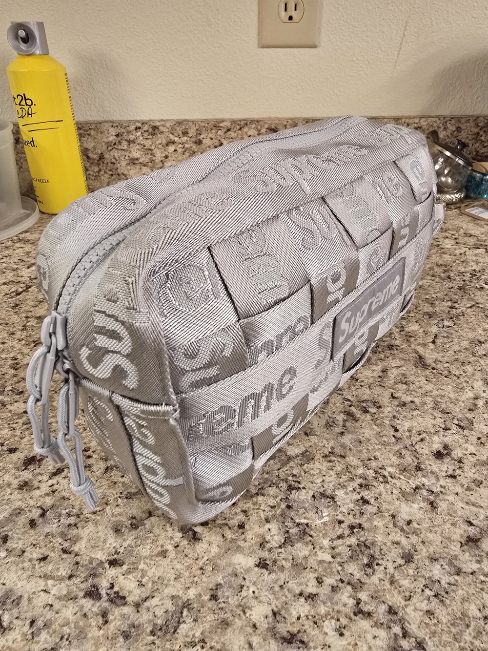 Supreme Silver Quilted Toiletry Bag - Picture 2 of 5